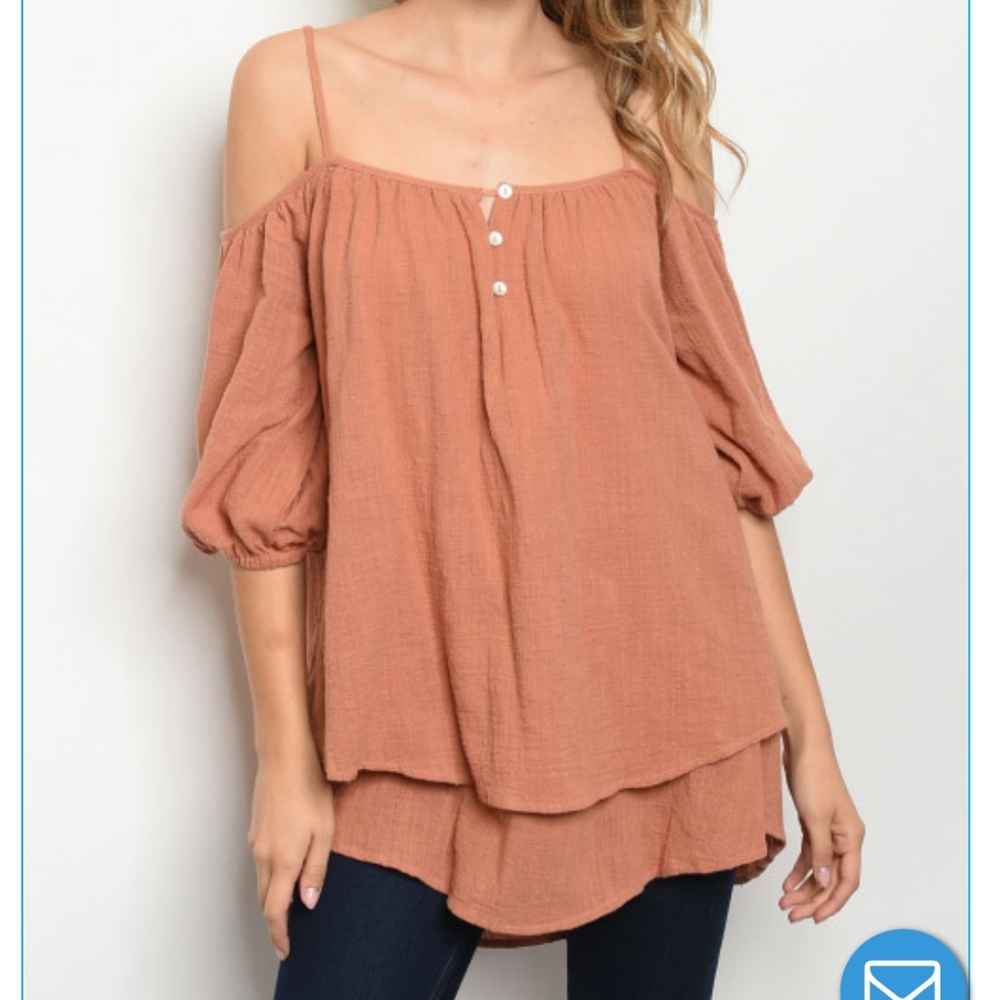NWT Apricot off shoulder top